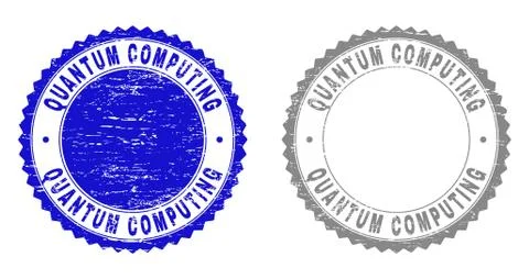 Grunge QUANTUM COMPUTING Textured Stamp Seals Stock Illustration