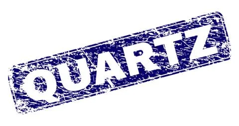 Grunge QUARTZ Framed Rounded Rectangle Stamp Stock Illustration