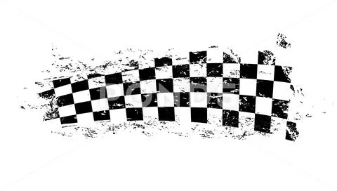 Grunge race flag, tire track checker marks pattern Stock Illustration