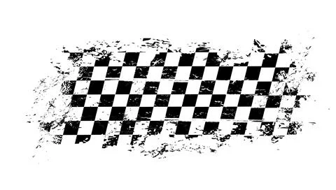 Grunge race flag, vector checkered sport racing Stock Illustration