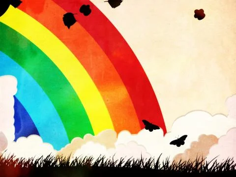 Grunge rainbow background Illustrazione stock