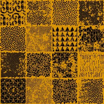 Grunge random polka dot Vector Seamless Pattern made in ethnic style. Afric.. 스톡 일러스트