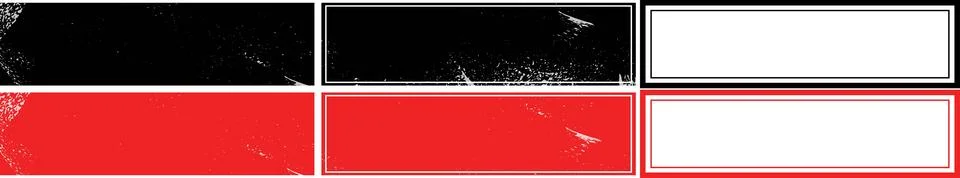 Grunge Rectangular Frame Borders for Background and Graphic Projects Stock Illustration