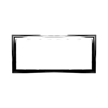 Grunge rectangular frame stamp. Ink empty black box. Rectangular border. Vector Stock Illustration