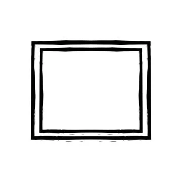 Grunge rectangular frame stamp. Ink empty black box. Rectangular border. Vector Stock Illustration