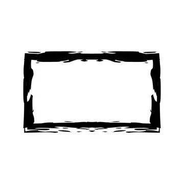 Grunge rectangular frame stamp. Ink empty black box. Rectangular border. Vector Stock Illustration