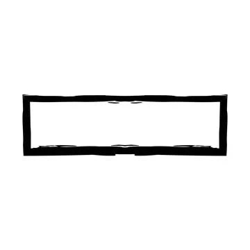 Grunge rectangular frame stamp. Ink empty black box. Rectangular border. Vector Stock Illustration