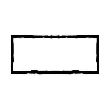 Grunge rectangular frame stamp. Ink empty black box. Rectangular border. Vector Illustrazione stock