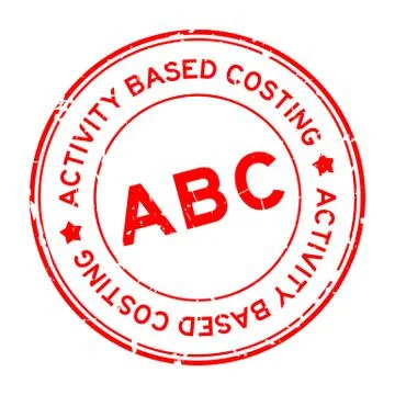 Grunge red ABC (abbreviation of activity based costing) word round rubber sea Illustrazione stock