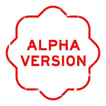 Grunge red alpha version word rubber seal stamp on white background 스톡 일러스트