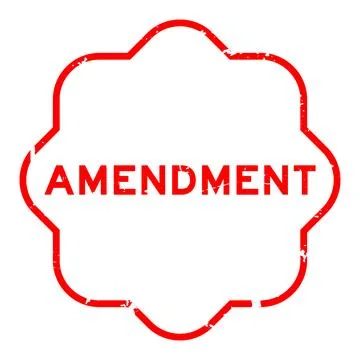 Grunge red amendment word square rubber seal stamp on white background Illustrazione stock