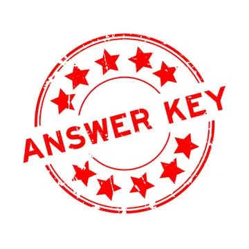 Grunge red answer key word round rubber seal stamp on white background Stock Illustration