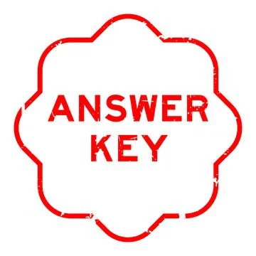 Grunge red answer key word square rubber seal stamp on white background Illustrazione stock