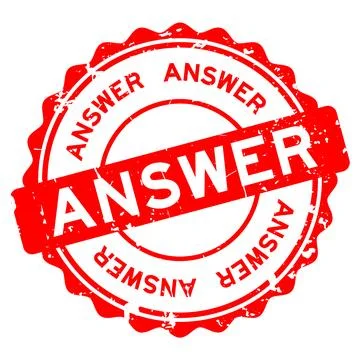 Grunge red answer word round rubber seal stamp on white background Stock Illustration