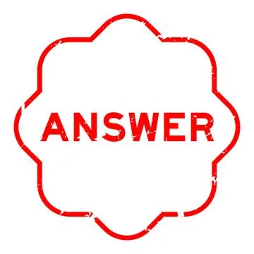 Grunge red answer word rubber seal stamp on white background Stock Illustration
