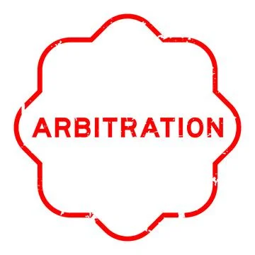 Grunge red arbitration word rubber seal stamp on white background Stock Illustration