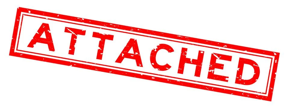 Grunge red attached word square rubber seal stamp on white background Stockillustratie