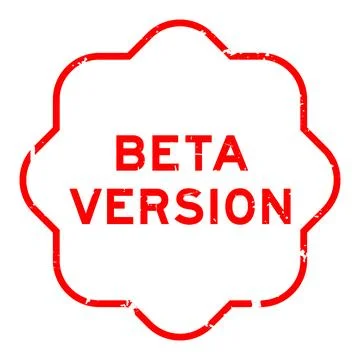 Grunge red beta version word rubber seal stamp on white background Illustrazione stock