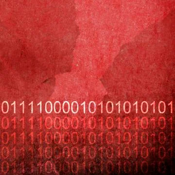 Grunge red binary code background 写真素材