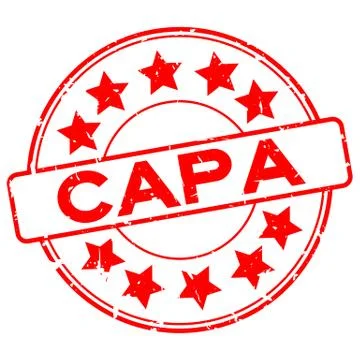 Grunge red CAPA (abbreviation of corrective action and preventive action) wor Stock Illustration