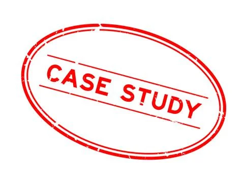 Grunge red case study word oval rubber seal stamp on white background Stock Illustration