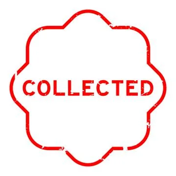 Grunge red collected word square rubber seal stamp on white background Stock Illustration