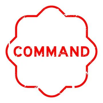 Grunge red command word square rubber seal stamp on white background Stock Illustration