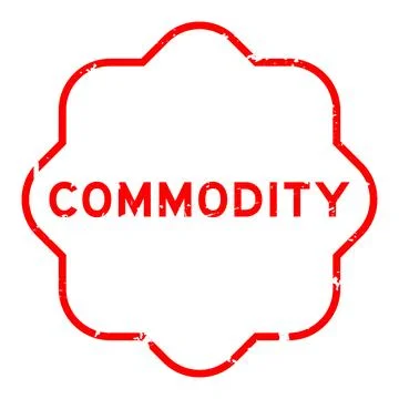 Grunge red commodity word square rubber seal stamp on white background Stock Illustration