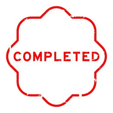 Grunge red completed word rubber seal stamp on white background 스톡 일러스트