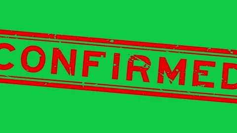 Grunge red confirmed word square rubber seal stamp zoom in green background Video stock 138812880