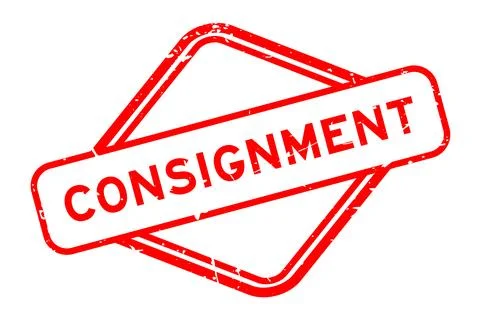 Grunge red consignment word rubber seal stamp on white background Stock Illustration