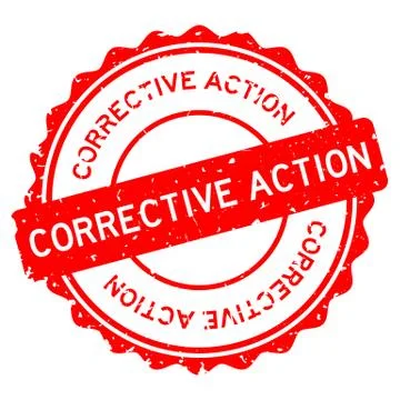 Grunge red corrective action word round rubber seal stamp on white background Illustrazione stock
