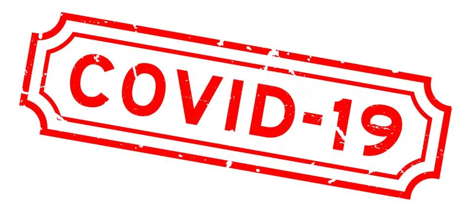 Grunge red COVID-19 (Code for Coronavirus) word rubber seal stamp on white ba Stockillustratie