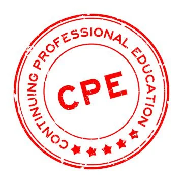 Grunge red CPE Continuing professional education word round rubber seal stamp Stock Illustration