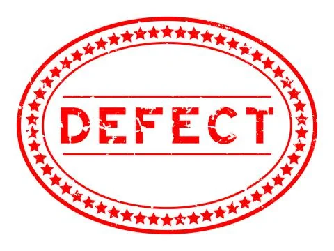 Grunge red defect word oval rubber seal stamp on white background Stock Illustration