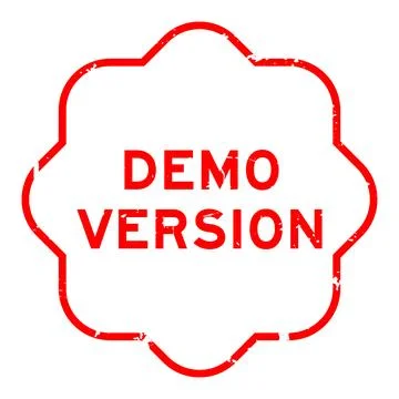 Grunge red demo version word rubber seal stamp on white background Stock Illustration