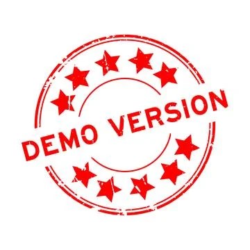 Grunge red demo version word round rubber seal stamp on white background Stock Illustration