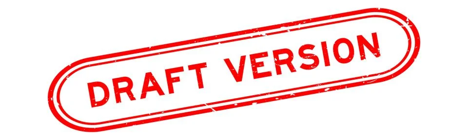 Grunge red draft version word rubber seal stamp on white background 스톡 일러스트