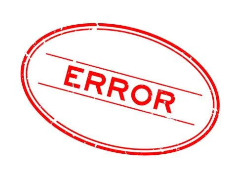 Grunge red error word oval rubber seal stamp on white background Stock Illustration