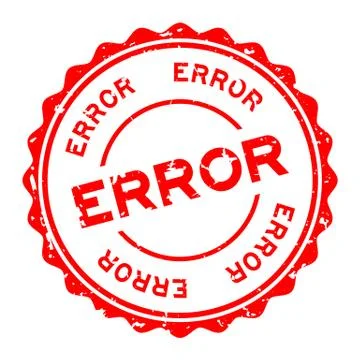 Grunge red error word round rubber seal stamp on white background Stock Illustration