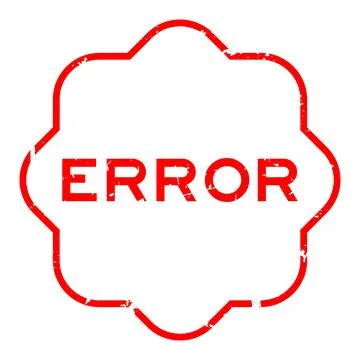 Grunge red error word rubber seal stamp on white background Stock Illustration