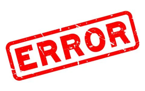 Grunge red error word square rubber seal stamp on white background Stock Illustration