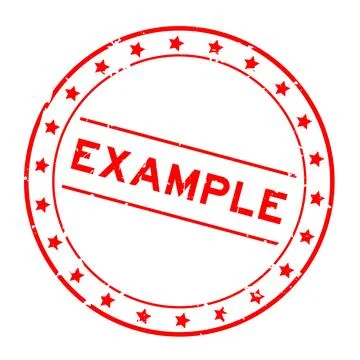 Grunge red example word round rubber seal stamp on white background Stock Illustration