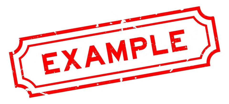 Grunge red example word square rubber stamp on white background Stock Illustration