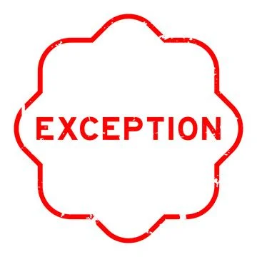Grunge red exception word rubber seal stamp on white background Stock Illustration