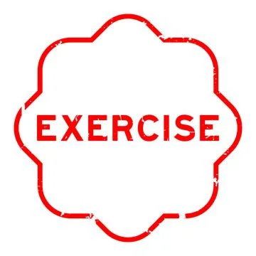 Grunge red exercise word rubber seal stamp on white background Stock Illustration