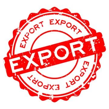 Grunge red export word round rubber seal stamp on white background Stock Illustration