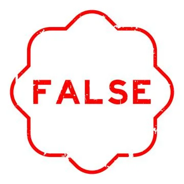 Grunge red false word rubber seal stamp on white background Illustrazione stock