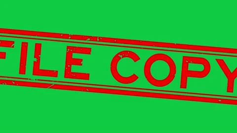 Grunge red file copy word square rubber seal stamp zoom on green background Stock Footage 160669602