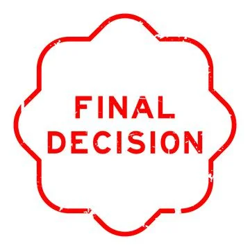 Grunge red final decision word rubber seal stamp on white background 스톡 일러스트